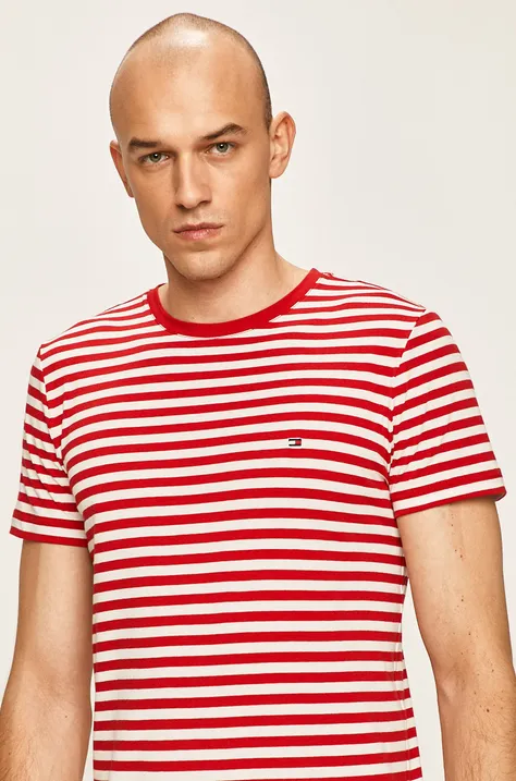 Majica kratkih rukava Tommy Hilfiger za muškarce, boja: crvena, bez uzorka, MW0MW10800