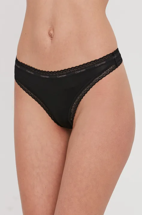 Calvin Klein Underwear Stringi kolor czarny
