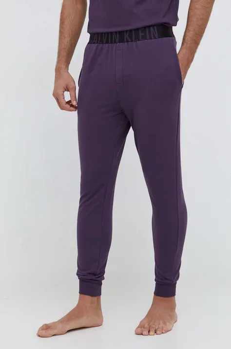 Calvin Klein Underwear pantaloni de pijama barbati, culoarea violet, cu imprimeu