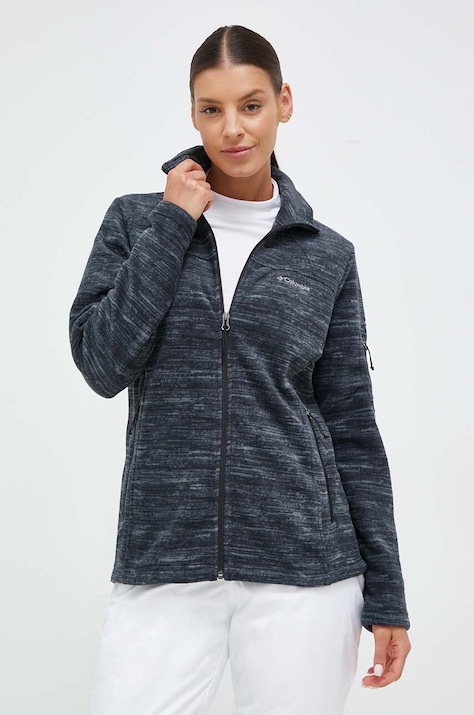 Спортен суичър Columbia Fast Trek Printed в черно с десен