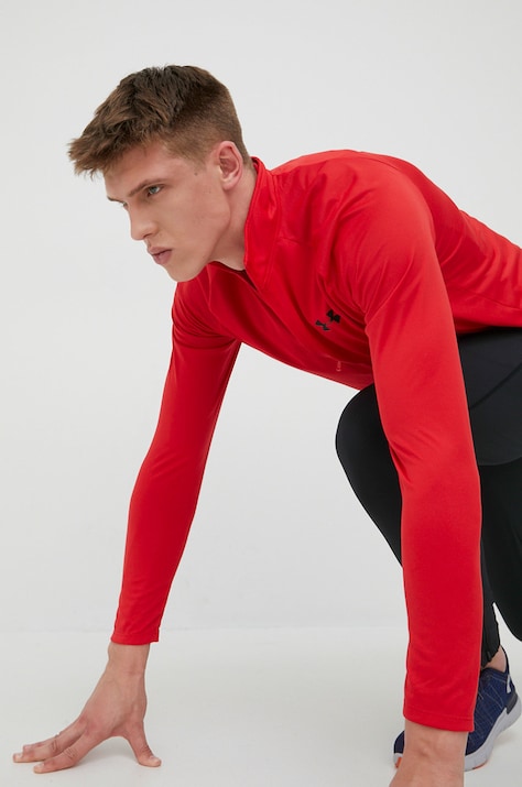 Блуза с дълги ръкави Under Armour 1328495.602 в червено с изчистен дизайн