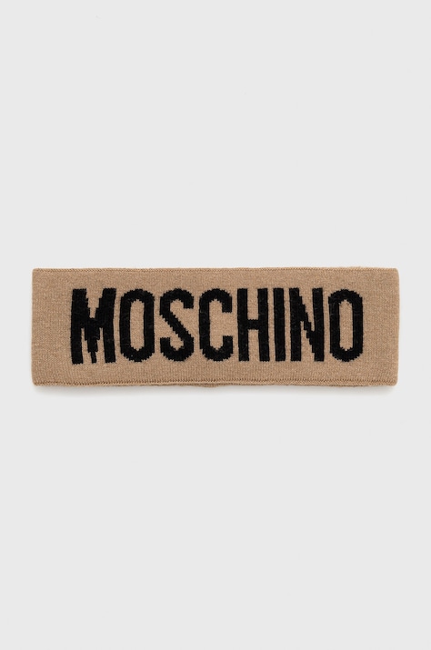 Шерстяная повязка Moschino цвет бежевый