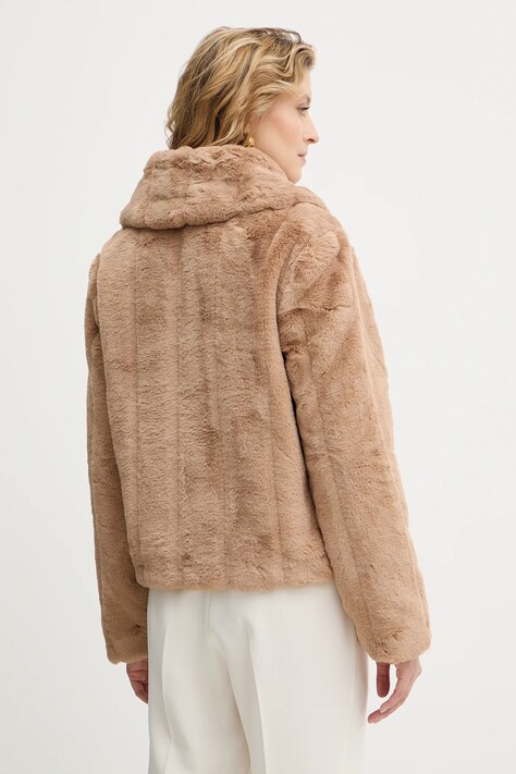 Guess kurtka damska kolor brązowy przejściowa