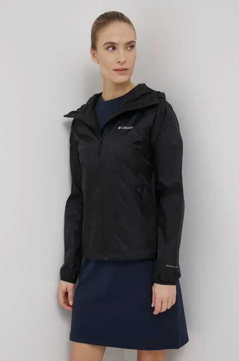 Columbia geacă de ploaie Ulica Jacket femei, culoarea negru, de tranziție 1718001-031