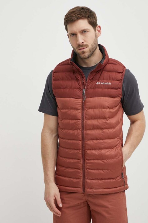 Columbia vestă Powder Lite bărbați, culoarea maro, de tranziție 1748031