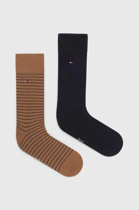 Κάλτσες Tommy Hilfiger 2-pack χρώμα: καφέ