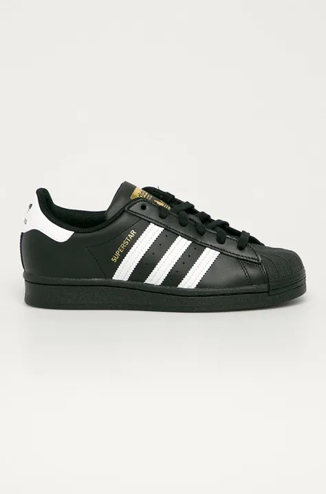 Kožené sneakers boty adidas Originals Superstar černá barva, EF5398