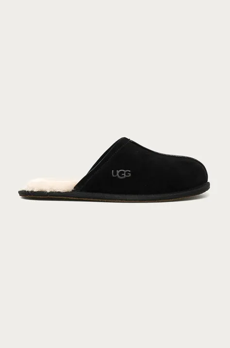 UGG papuci din piele întoarsă Scuff 1101111.BLK-BLACK