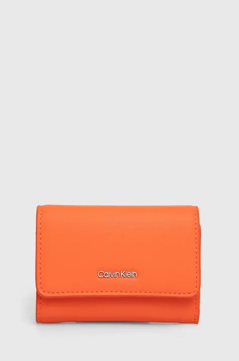 Peněženka Calvin Klein oranžová barva, K60K607251