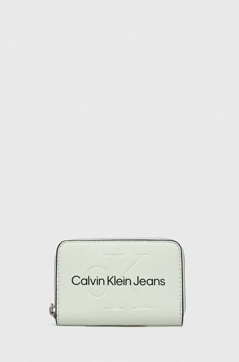 Calvin Klein Jeans portfel damski kolor zielony