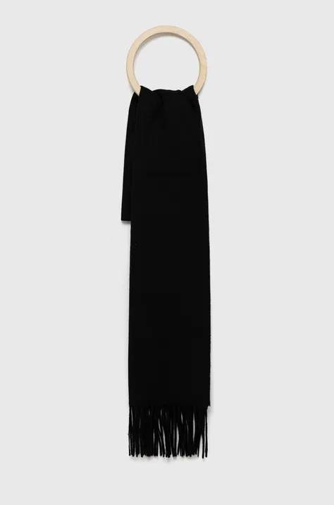 Шерстяной шарф Moschino цвет чёрный однотонный