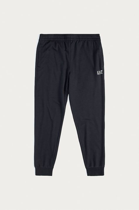 Бавовняні спортивні штани EA7 Emporio Armani колір синій однотонні