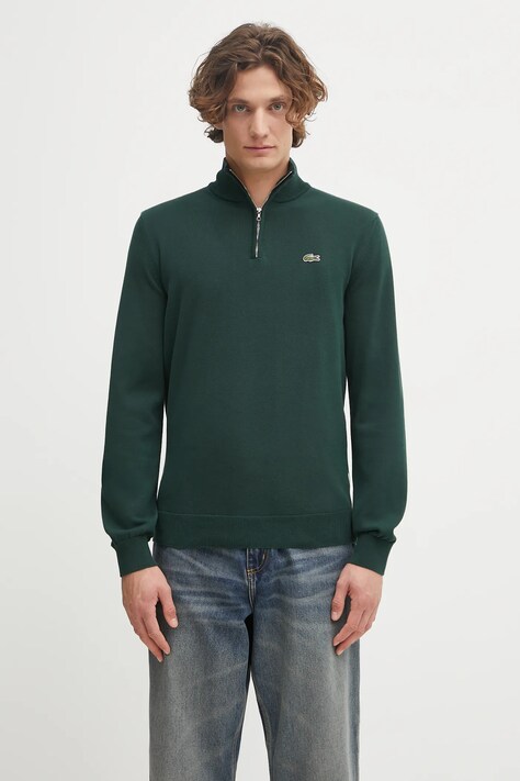 Свитер Lacoste цвет чёрный с полугольфом