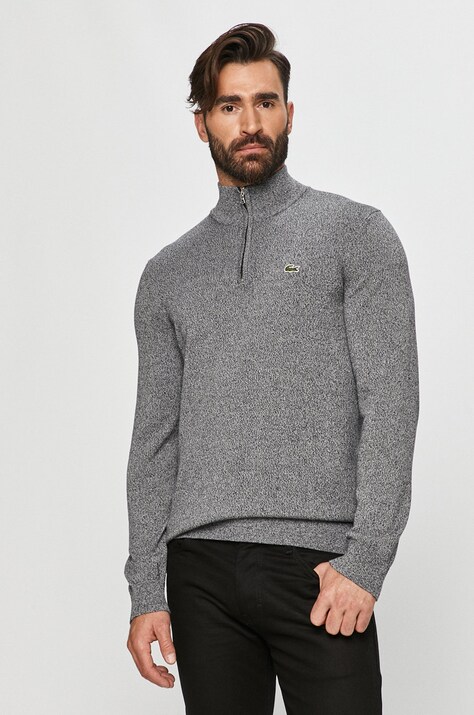 Lacoste sweter męski kolor granatowy z półgolfem