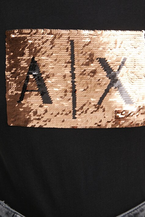 Armani Exchange футболка жіноча бавовняна — AW20-TSD0HI, чорний — фото 4