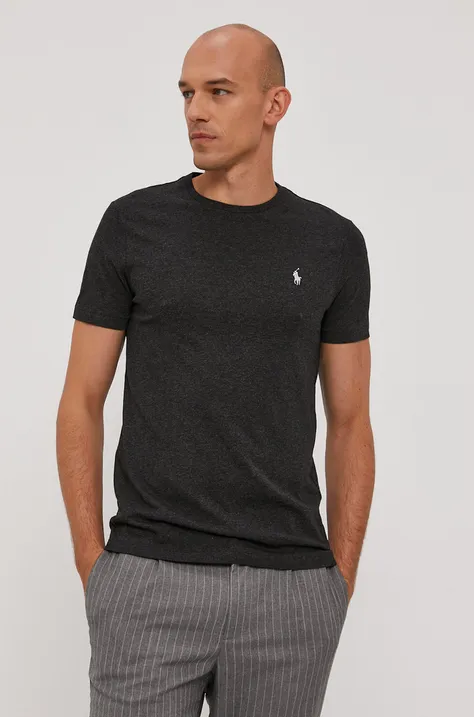 Μπλουζάκι Polo Ralph Lauren ανδρικό, χρώμα: μαύρο
