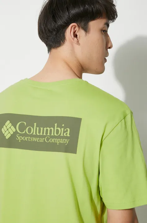 Columbia t-shirt bawełniany North Cascades kolor zielony z nadrukiem 1834041