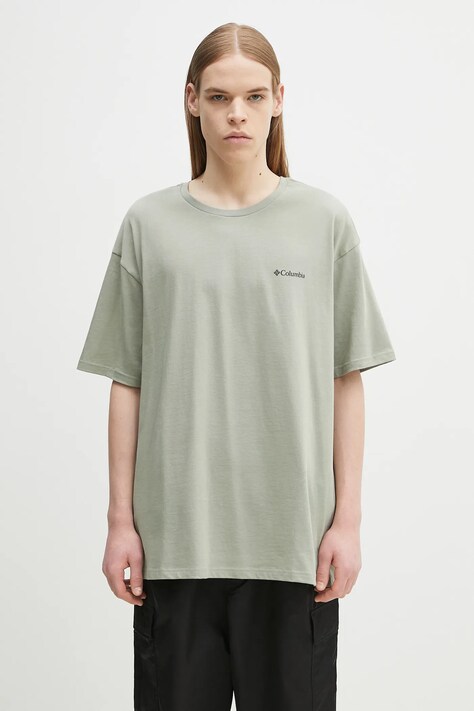 Columbia t-shirt in cotone North Cascades uomo colore verde 1834041