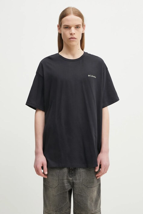 Columbia tricou din bumbac North Cascades barbati, culoarea negru, cu imprimeu, 1834041