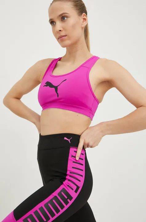 Sportski grudnjak Puma boja: ružičasta, jednobojni model