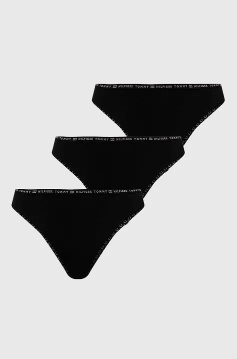 Tommy Hilfiger tanga (3-pack) culoarea negru UW0UW02824