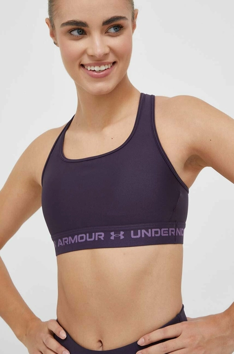 Sportovní podprsenka Under Armour Crossback tmavomodrá barva, 1361034