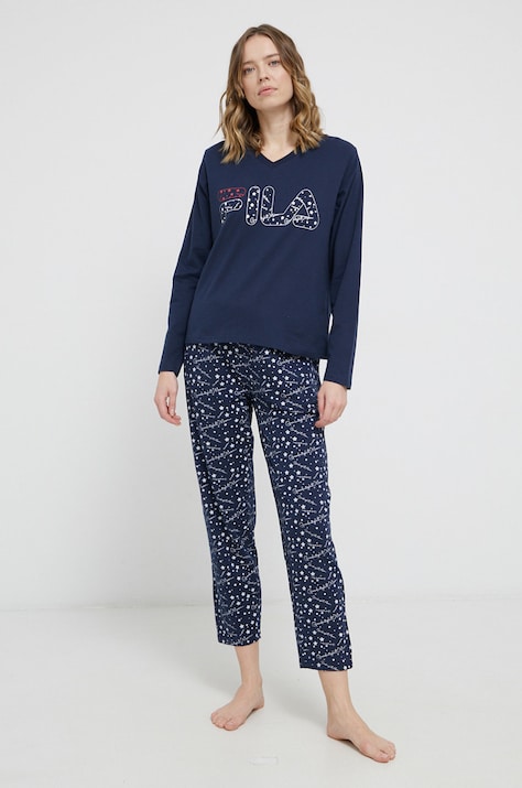 Πιτζάμα Fila γυναικεία, χρώμα: ναυτικό μπλε