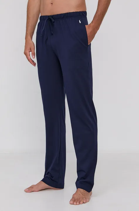 Polo Ralph Lauren Spodnie piżamowe 714844762002 męskie kolor granatowy gładkie