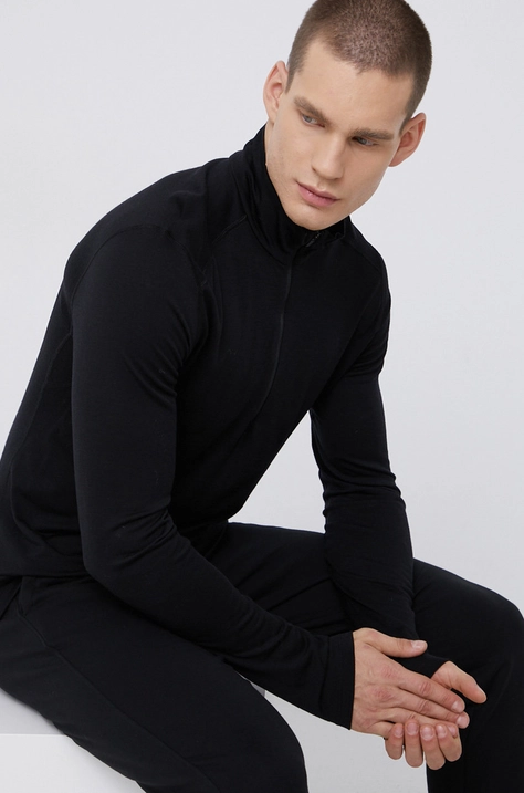 Icebreaker Longsleeve din lână culoarea negru