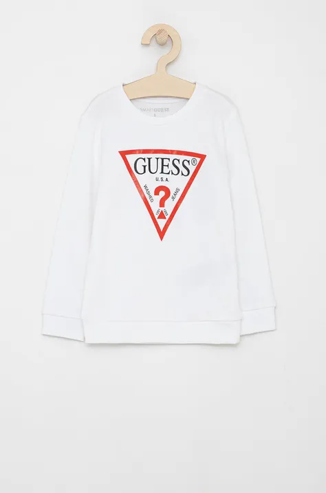Παιδική μπλούζα Guess χρώμα: άσπρο