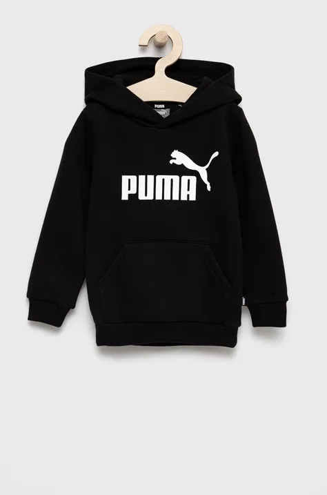 Puma Bluza dziecięca 586965 kolor czarny z kapturem z nadrukiem