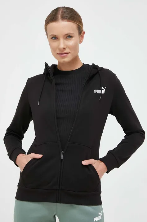 Кофта Puma жіноча колір чорний з капюшоном однотонна