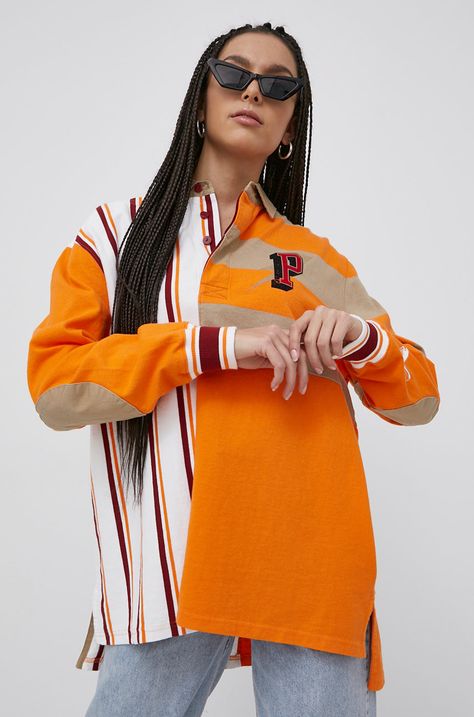 Βαμβακερή μπλούζα με μακριά μανίκια Puma Title Nine