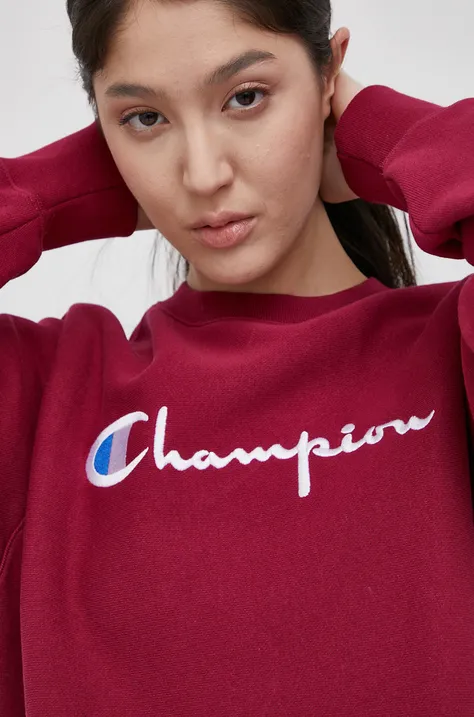 Champion sweatshirt women's maroon color