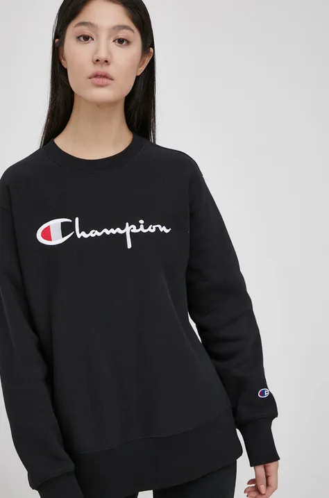 Champion Bluza 114612 damska kolor czarny z aplikacją 114612-WW001