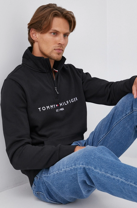 Tommy Hilfiger Bluza męska kolor czarny gładka