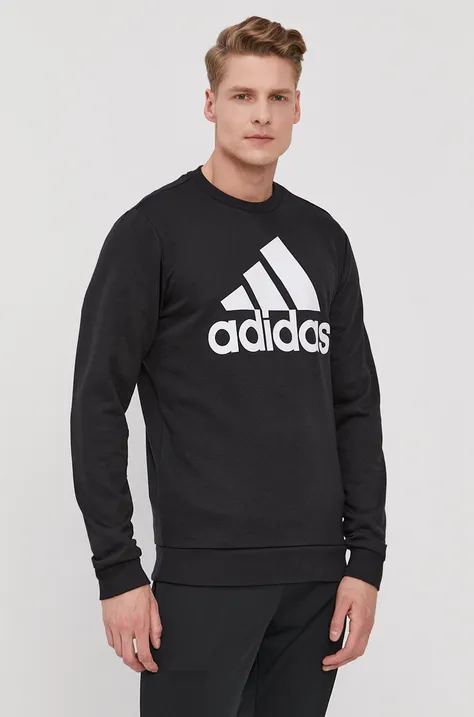 Кофта adidas мужская цвет чёрный с принтом