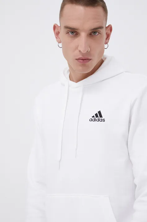 Кофта adidas чоловіча колір білий гладка