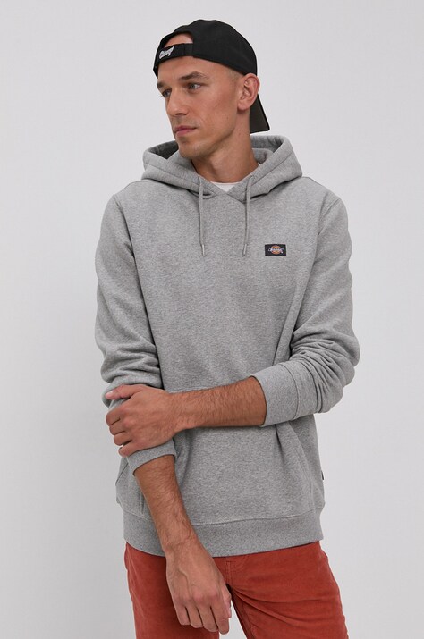 Суичър Dickies мъжки в сиво с изчистен дизайн