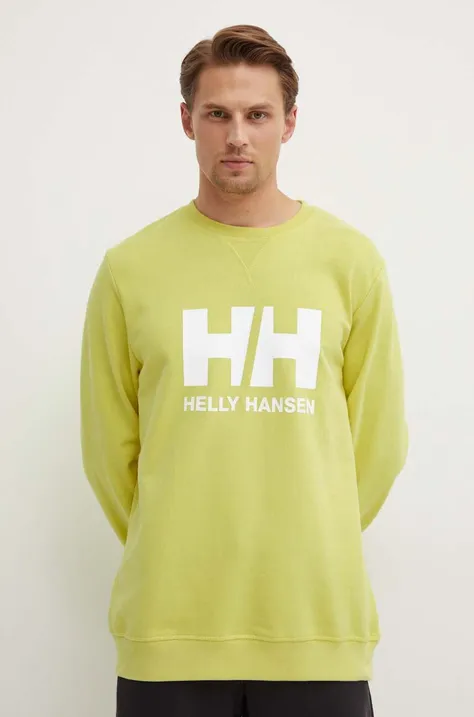 Bavlnená mikina Helly Hansen pánska, tmavomodrá farba, s potlačou, 34000
