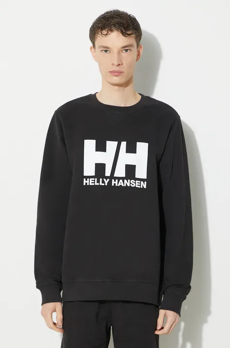Бавовняна кофта Helly Hansen чоловіча колір чорний з принтом