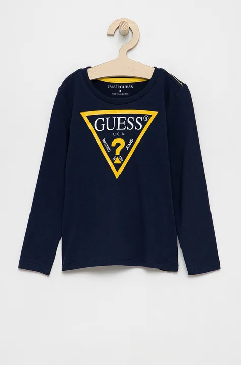 Παιδικό μακρυμάνικο Guess χρώμα: ναυτικό μπλε