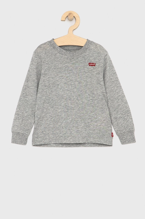 Levi's Longsleeve dziecięcy kolor szary gładki