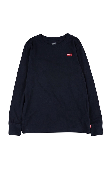 Levi's Longsleeve copii culoarea negru, material neted