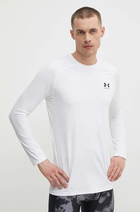 Majica dugih rukava za trening Under Armour boja: bijela, bez uzorka