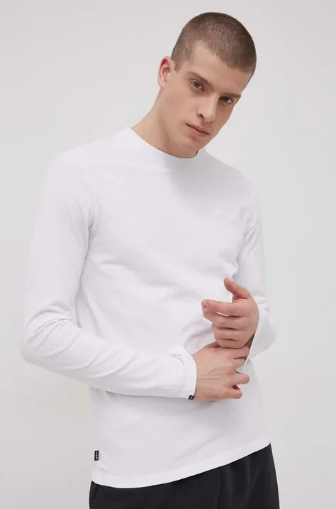 Памучна блуза с дълги ръкави Superdry в бяло с изчистен дизайн