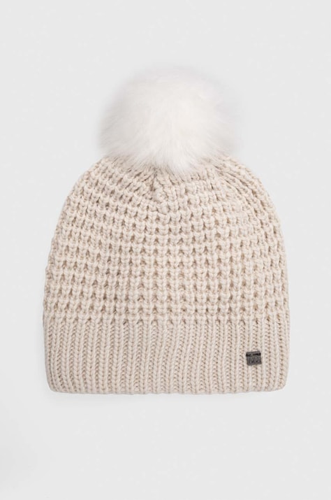 Helly Hansen czapka kolor beżowy z grubej dzianiny