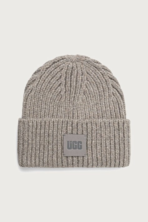 UGG Czapka beanie damska z dodatkiem wełny szara 20061