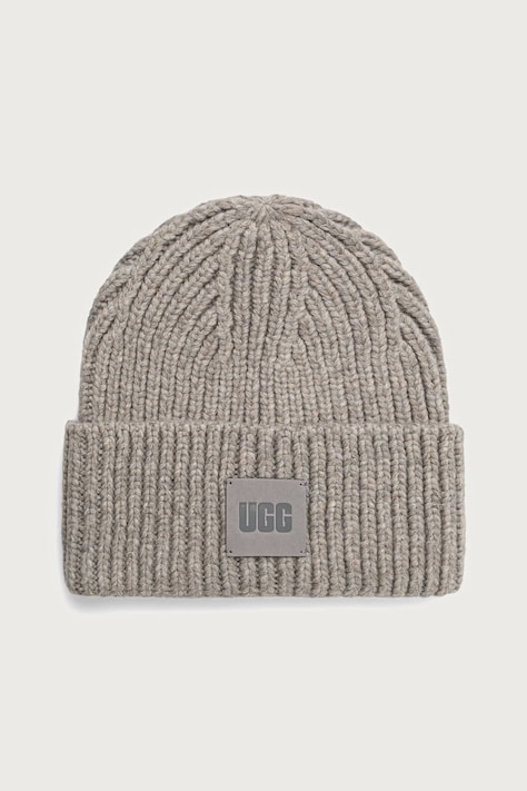 UGG Czapka beanie damska z dodatkiem wełny szara 20061