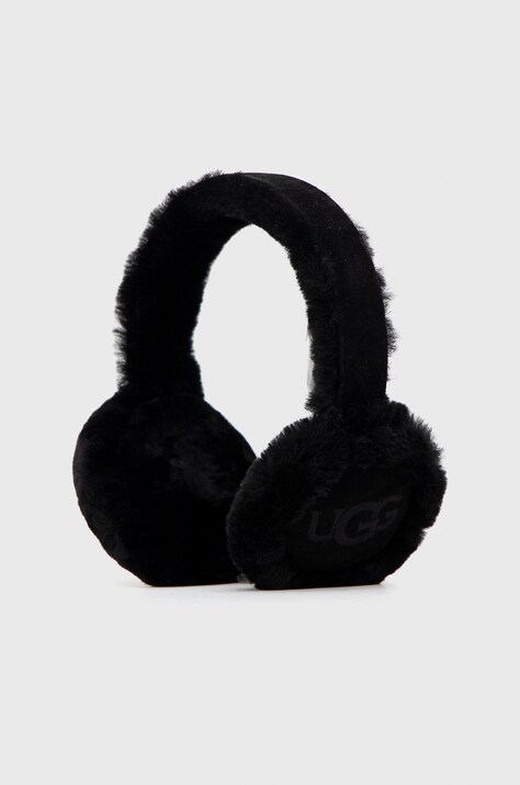 UGG Casti de lână pentru urechi culoarea negru, de lână